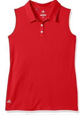 adidas Girl's Tournament Sleeveless Polo - Red - S - NWT